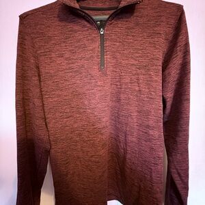 01. Algo Men's Burgundy Zip-Up Sweater - LIKE NEW CONDITION